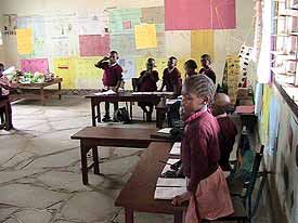 Inside one of the two classrooms